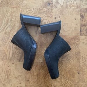 Michael Kors Heeled Slide Mules in Black Suede